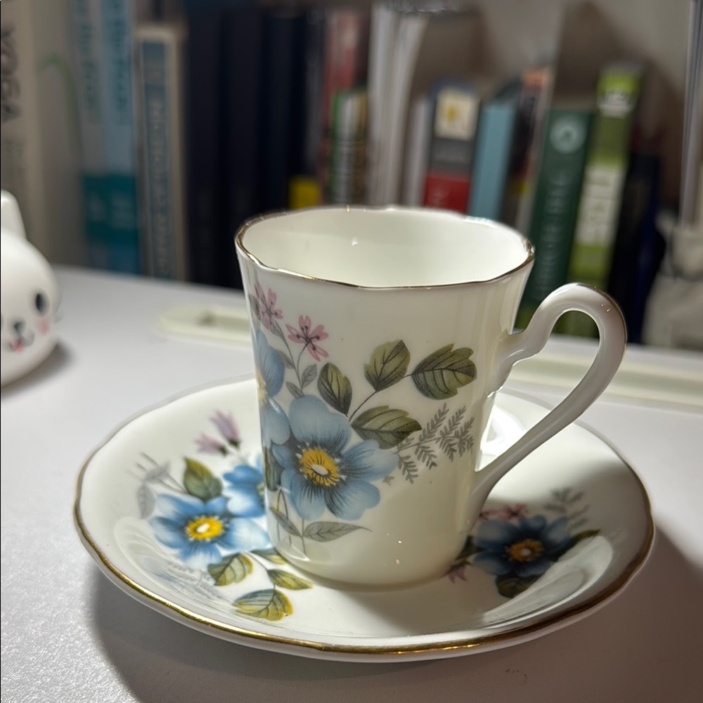 Floral Porcelain Teacup and Saucer Set